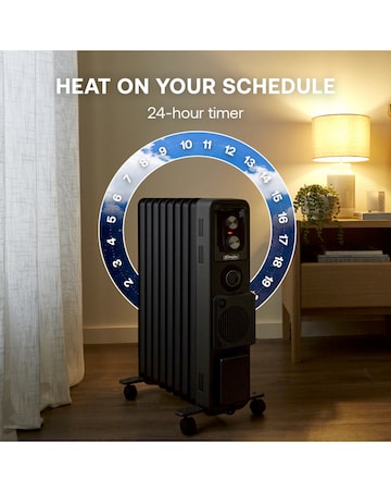 Dimplex Oil Free Radiator 2.4kW with Timer and Turbo Fan- Black