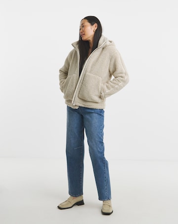 Cream Short Lined Borg Jacket