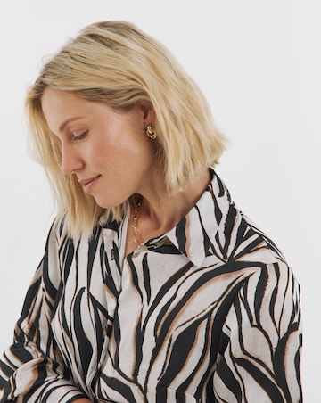 Printed Classic Satin Long Sleeve Shirt