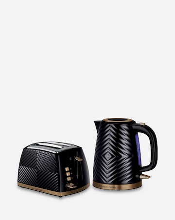 Russell Hobbs Groove Kettle & Toaster Bundle Black