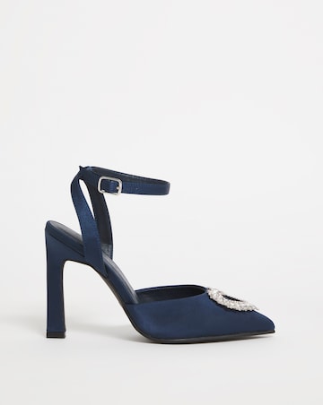 Amelia Heart Trim Heeled Court Shoes - Extra Wide Fit (EEE)