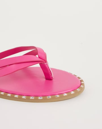 Poppy Two Strap Toe Post Classic Flat Sandals Wide E Fit Simply Comfort