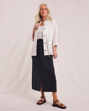 Julipa Linen Mix Midi Skirt