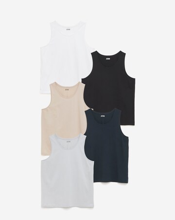 5 Pack Multi Pure Cotton Vests