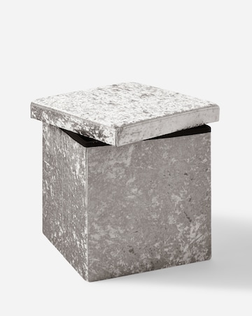 Crushed Velvet Foldable Storage Ottoman Cube