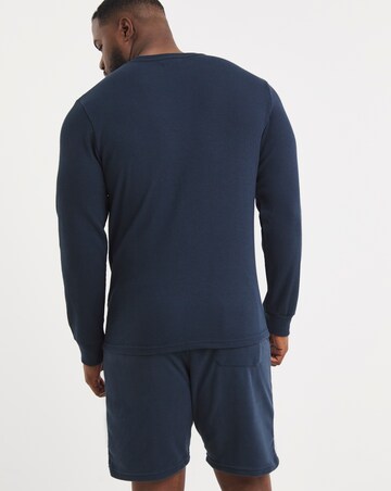 Waffle Top With Fleece Short Lounge Set