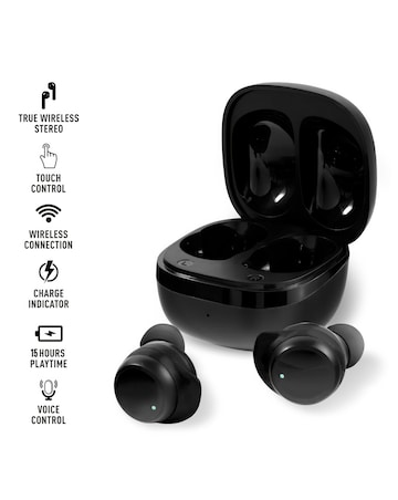 Reflex Active Series 36 Black Smart Watch and True Wireless Sound Earbud Set