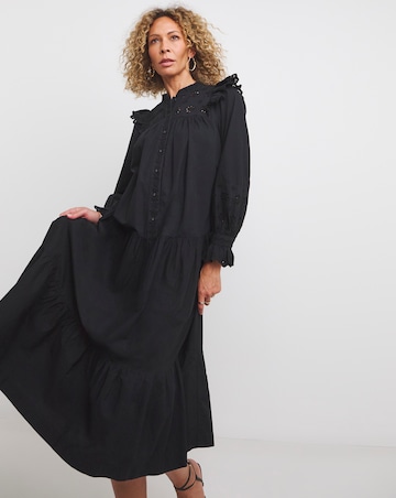 knee length dresses for ladies Whistles Lava Spot Cut Out Midi Dress main image 0