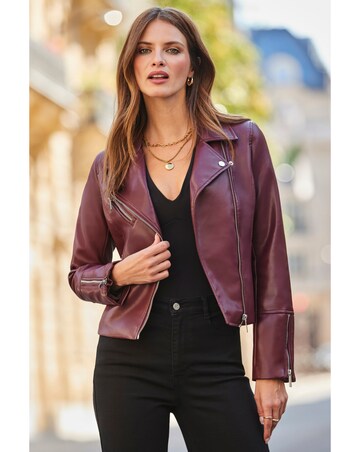 Sosandar Faux Leather Biker