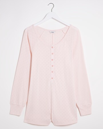 Pretty Secrets Cotton Pointelle Long Sleeve Romper