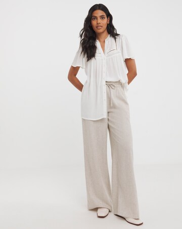 Crinkle Ladder Insert Blouse