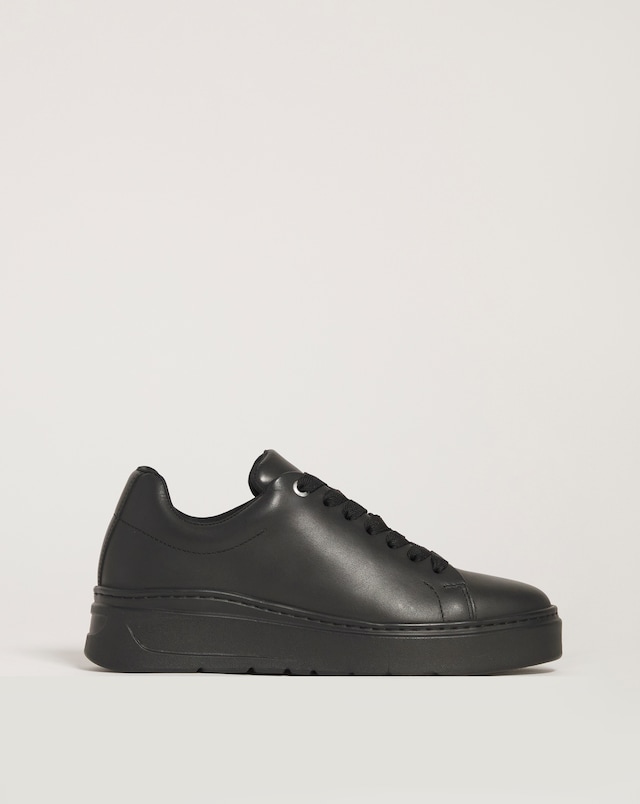 Leather Lace To Toe Flexi Sole Trainer - Wide Fit (E)
