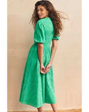 Nobody's Child Green Broiderie Starlight Midi Dress
