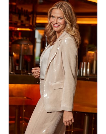 Sosandar Double Breasted Transparent Sequin