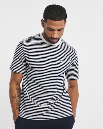 Lacoste Classic Short Sleeve Stripe T-Shirt - Navy/ White