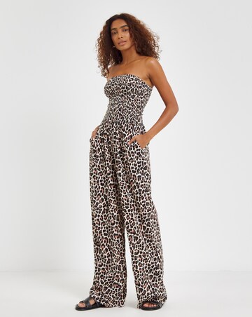 Shirred Bandeau Beach Jumpsuit