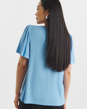 Button Front Angel Sleeve Top