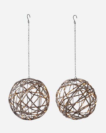 2 Main Powered Lit Hanging Balls