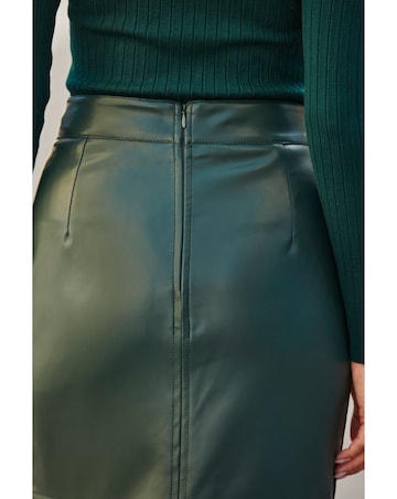 Sosandar Faux Leather Skirt