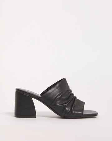 Elissa Ruched Heeled Mule Sandals - Extra Wide Fit (EEE)