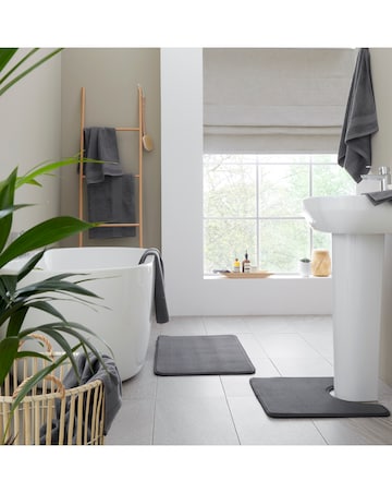 Catherine Lansfield Anti Bacterial Bath Sheet Pair Charcoal