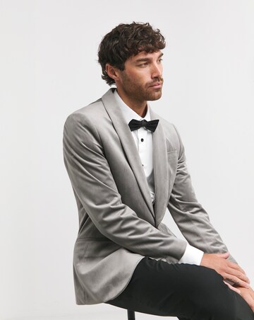 Velvet Satin Lapel Shawl Collar Blazer