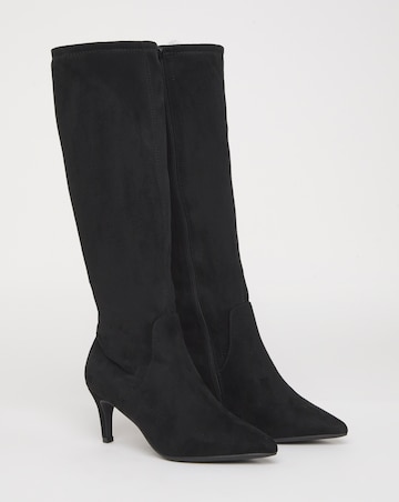 Symphony Heeled Knee High Sock Boots - Wide Fit (E) Super Curvy/Curvy Plus Calf