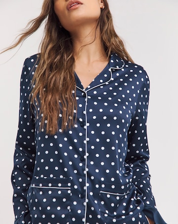 Chelsea Peers Woven Satin Polka Dot Print Pyjama Set