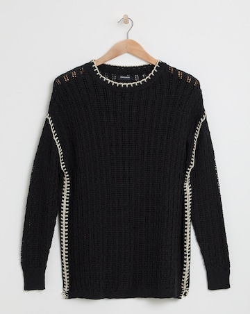 Crew Neck Stitch Detail Jumper