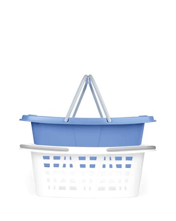Beldray Set of 2 Laundry Baskets Blue