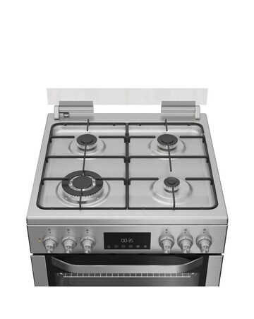 Hotpoint HDD6GDC2WX Dual Fuel Double Cooker with Glass Lid - Stainless Steel