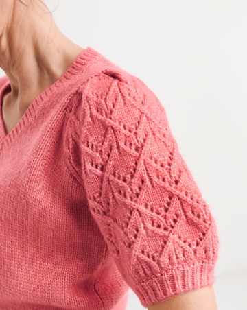 Pointelle Short Sleeve Jumper