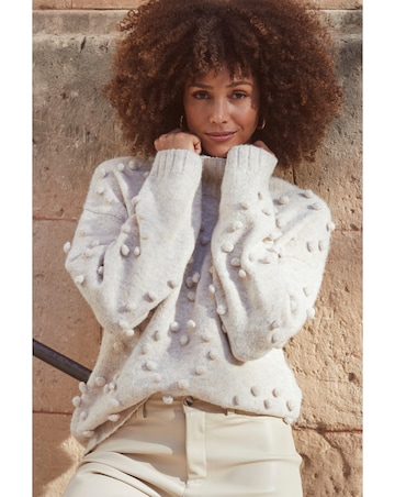 Sosandar Bobble Heart Jumper