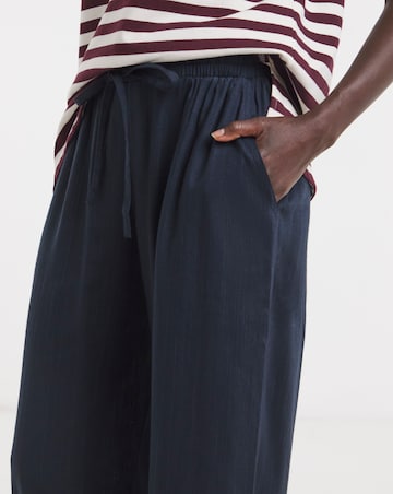 Linen Mix Wide Leg Trousers