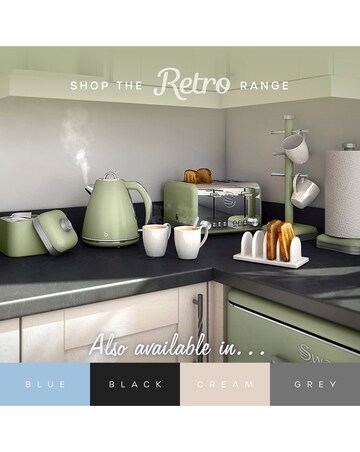 Swan SR11035GNE Retro Under Counter Fridge 90L - Green