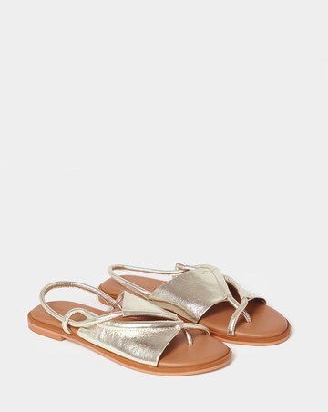 Yale Intricate Leather Toe Post Sandals - Wide Fit (E)