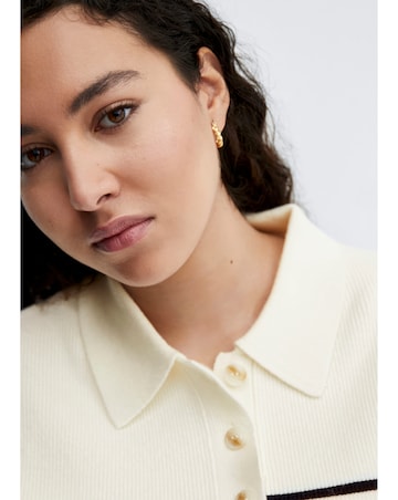 Mango Button Collar Knit Sweater