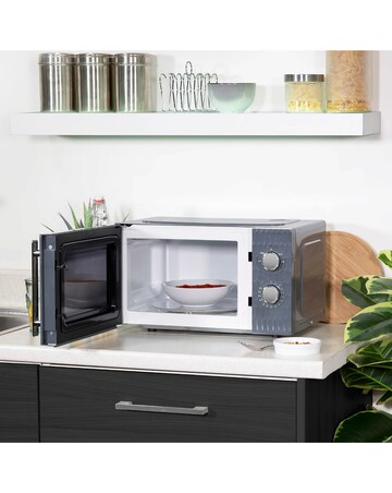 Russell Hobbs Grey Honeycomb Bundle - Kettle, 4 Slice Toaster & Microwave