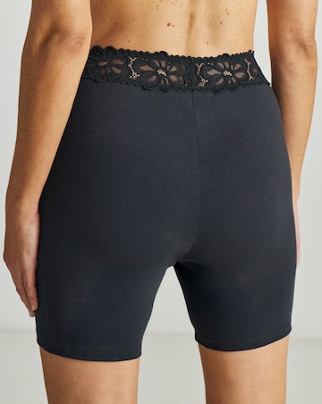 Pretty Secrets (2 Pack) Cotton Lace Trim Comfort Shorts