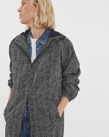 Mono Print Longline Lightweight Raincoat