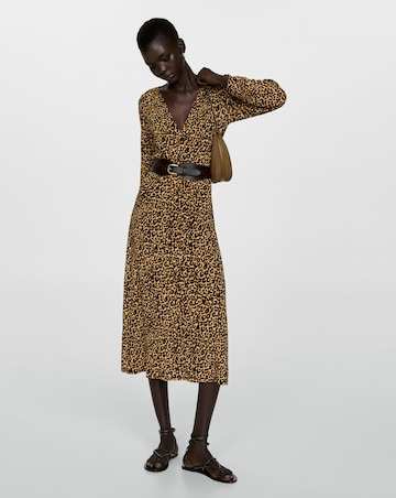 Mango Lin Leopard Midi Dress