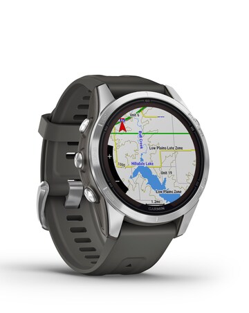 Garmin Fenix 7S Pro Solar Edition 42mm Smart Watch - Silver with Graphite Band