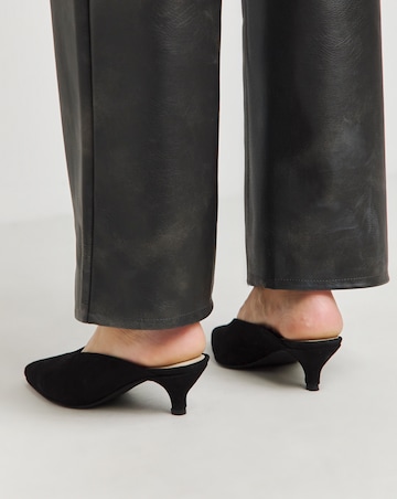 Anthology Allure Suede Mule Kitten Heel Shoes - Wide Fit (E)