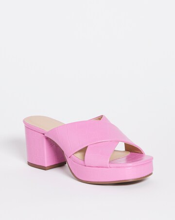 Hot Pink Crossover Vamp Platform Mule E Fit