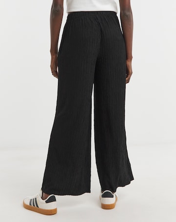 Crinkle Jersey Wide Leg Pull On Trouser
