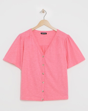 Whistles V-Neck Button Front Tee