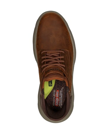 Skechers Garza Slip-Ins Shoe - Dark Brown Leather