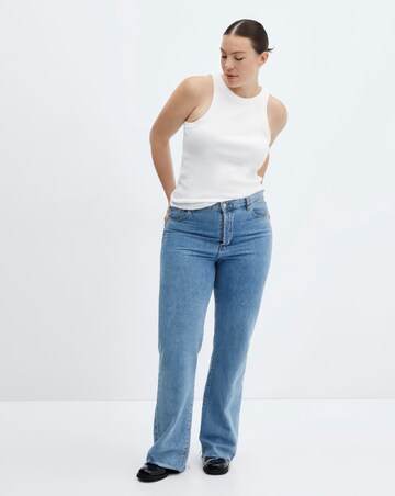 Mango Ribbed Cotton-blend top
