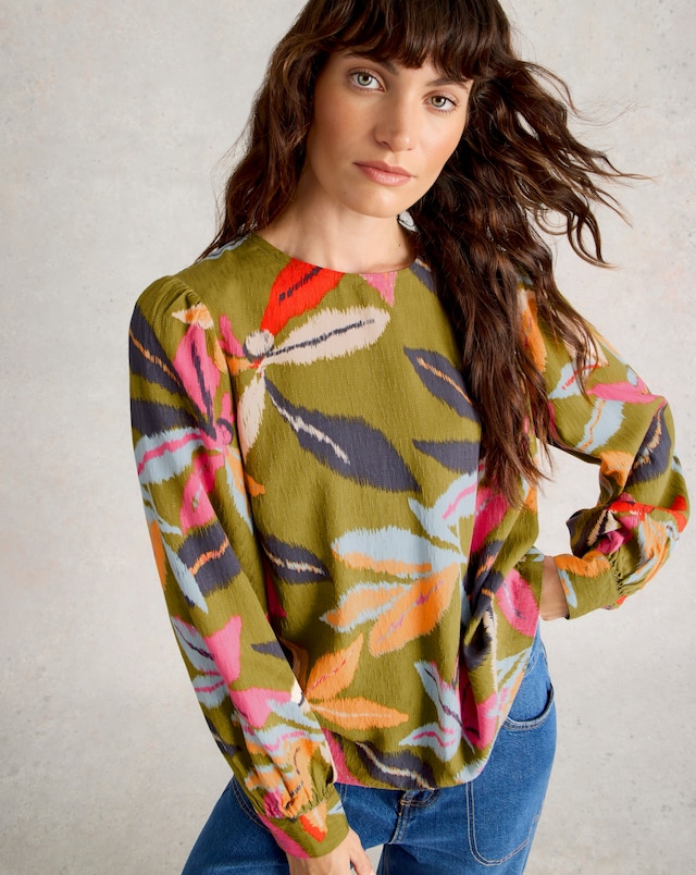 White Stuff Ulla Trim Detail Viscose Top