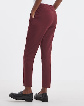 Burgundy Stretch Twill Tapered Trousers